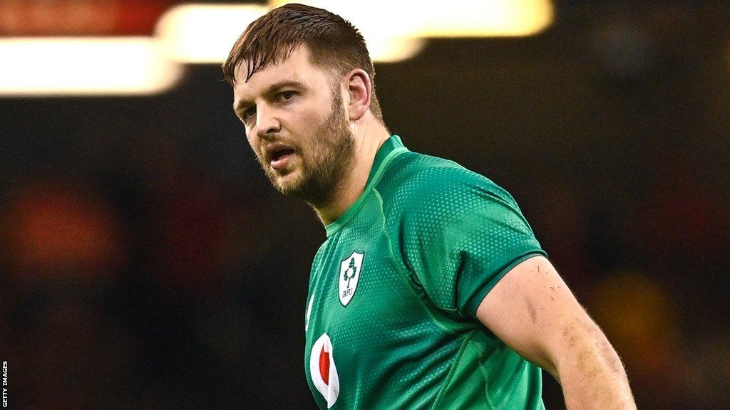 Ireland lock Iain Henderson in action during the 2023 Six Nations