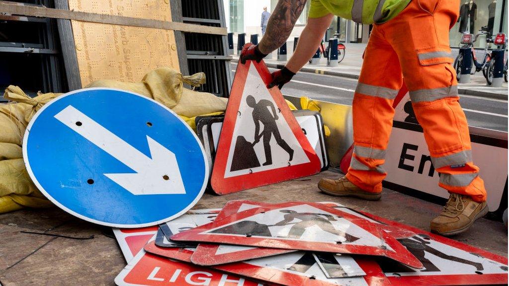 Roadwork signs