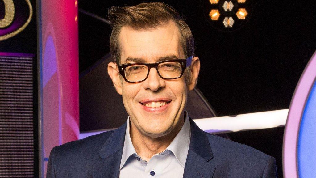 Richard Osman on the set of Pointless