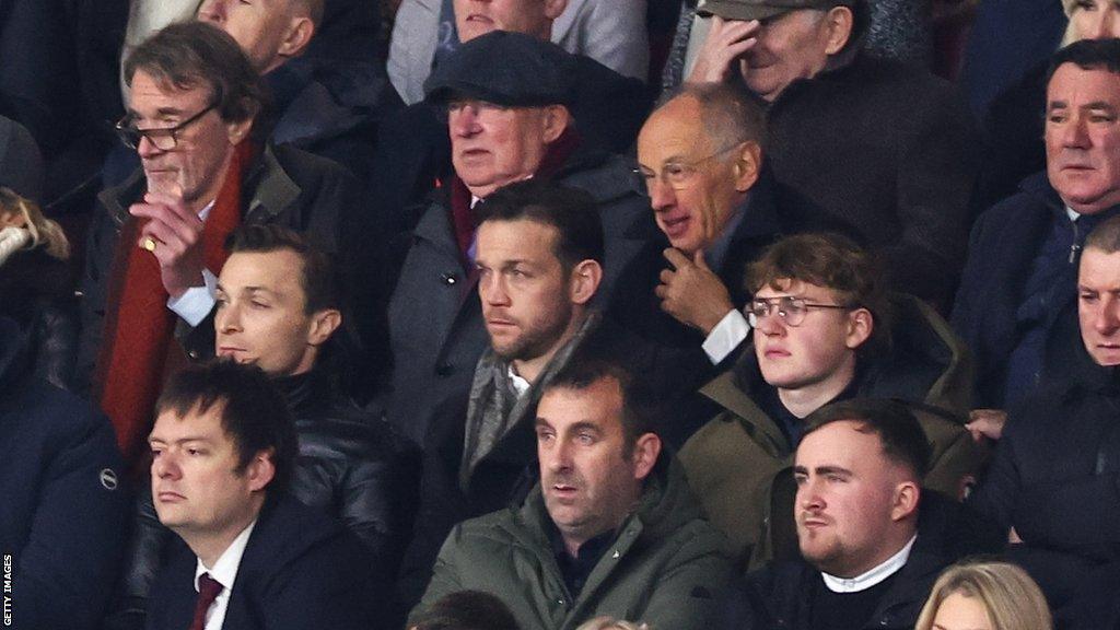 Sir Jim Ratcliffe, SIr Alex Ferguson and Luke Littler