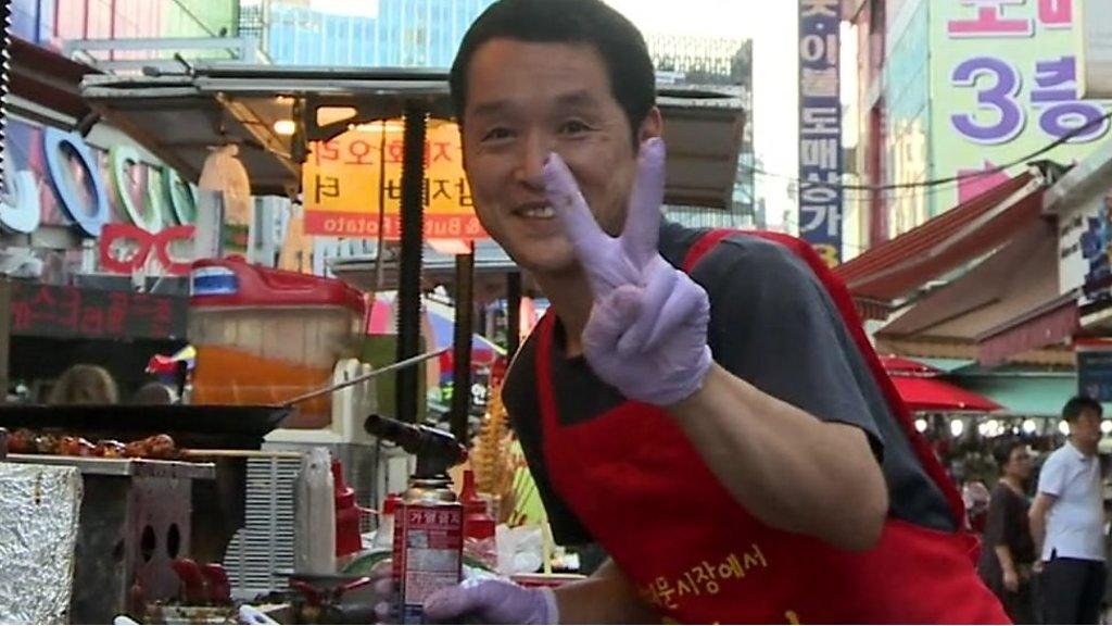 Street seller in South Korea