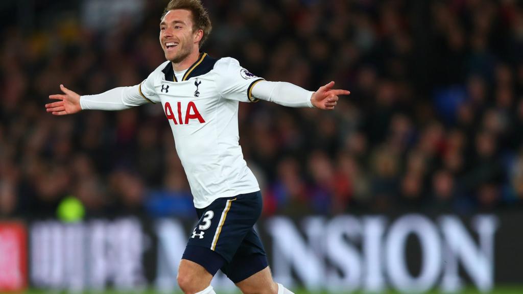 Christian Eriksen of Tottenham celebrates