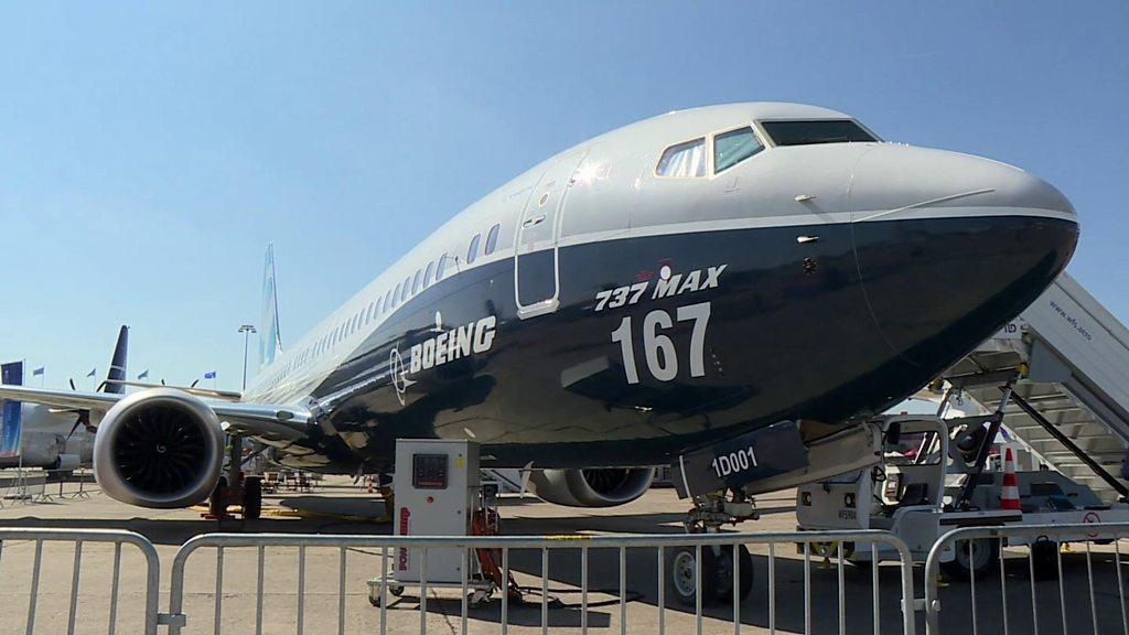 A Boeing 737 Max at the Paris Airshow