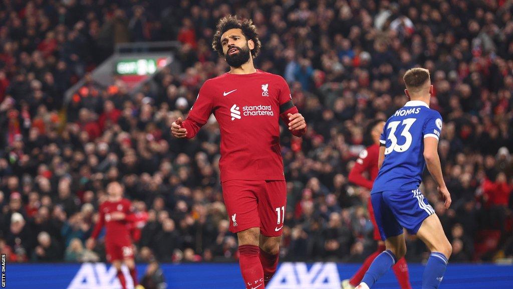 Mohamed Salah playing for Liverpool