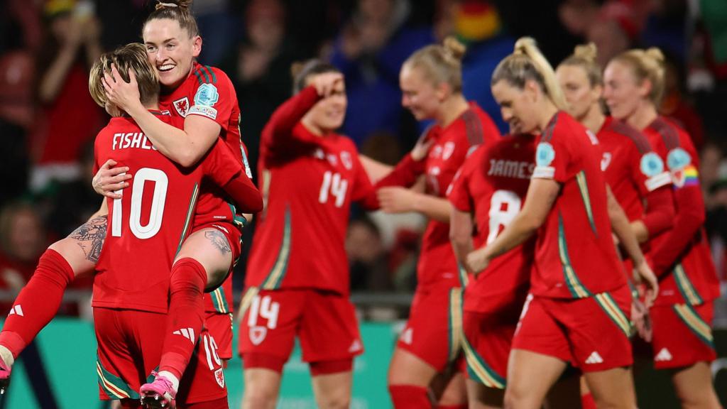 Wales players celebrate