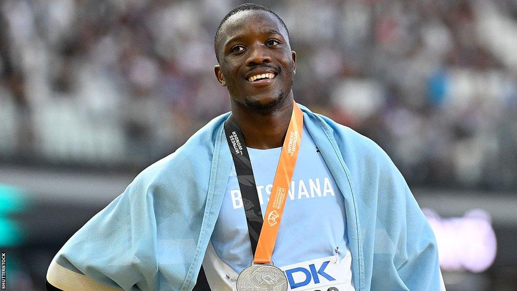 Botswana silver medallist Letsile Tebogo at the 2023 World Championships in Budapest