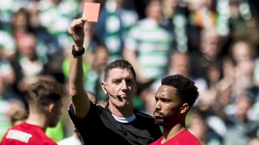 Shay Logan is sent off