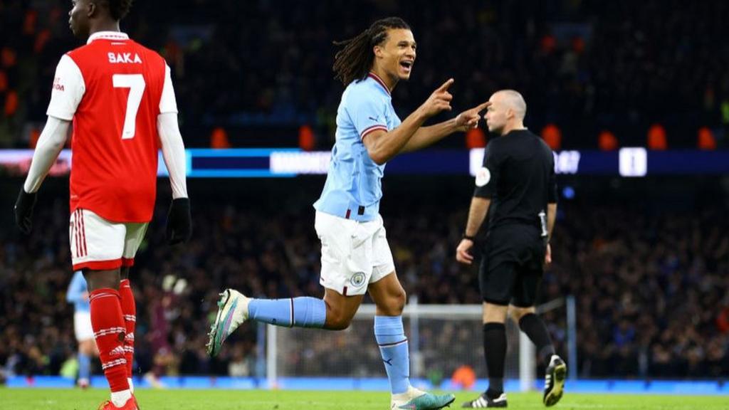 Nathan Ake celebrates