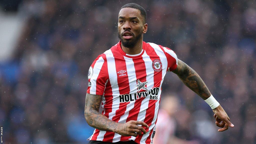 Striker Ivan Toney in action for Brentford