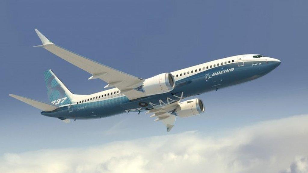 Artists impression of a Boeing 737 Max 8 plane