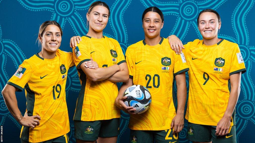 Katrina Gorry, Steph Catley, Sam Kerr and Caitlin Foord