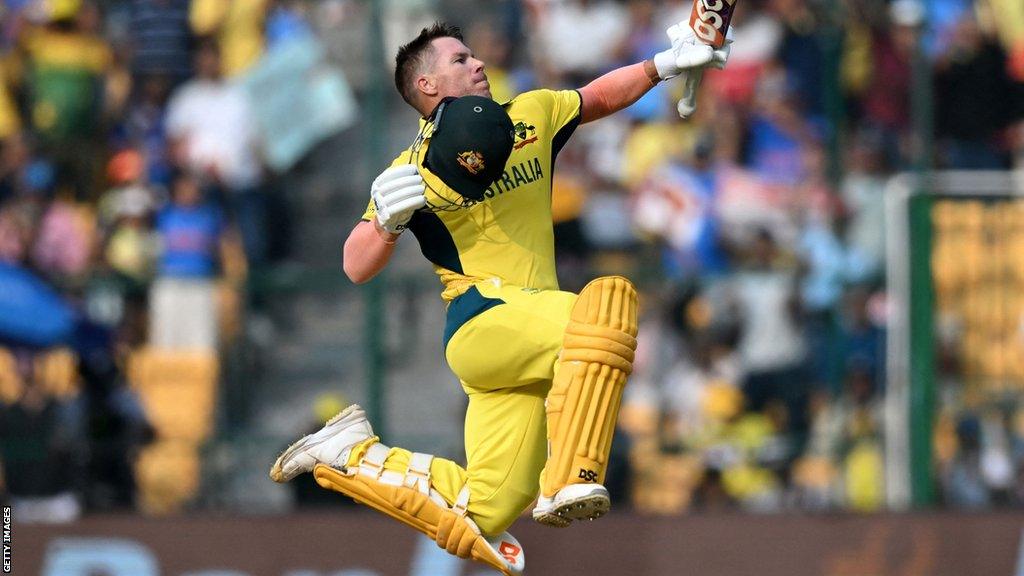 David Warner celebrates a century