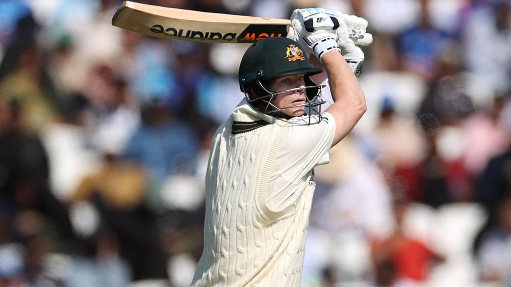 Australia batter Steve Smith plays a shot