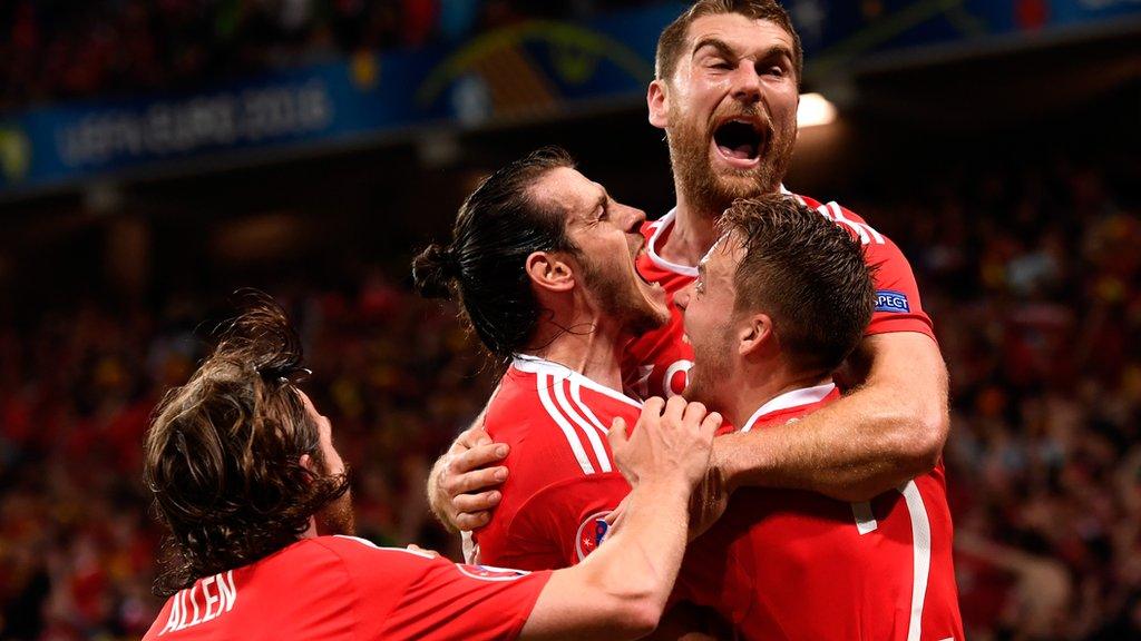 Wales celebrate victory