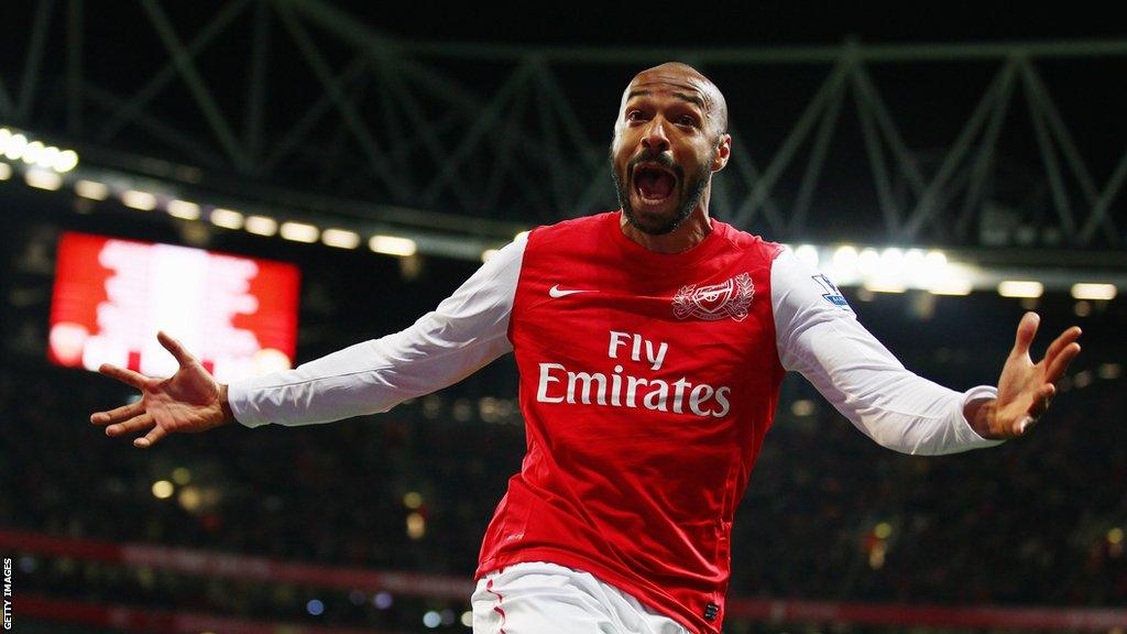 Thierry Henry celebrates goal