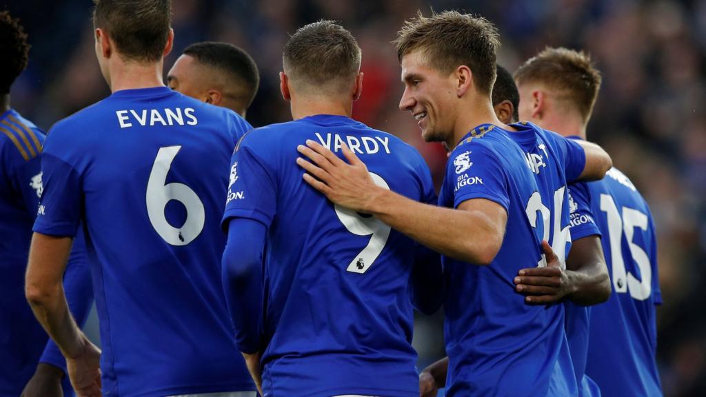 Leicester players celebrate