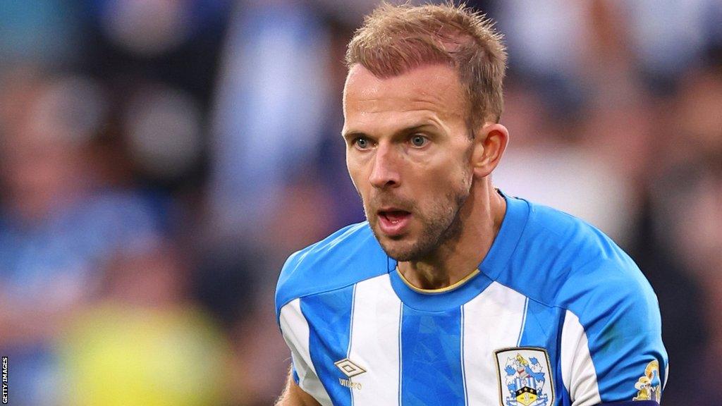 Jordan Rhodes looks to make a run for Huddersfield