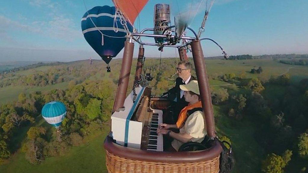 Joe Jenkins has gained a following on YouTube by playing his piano in unusual places.