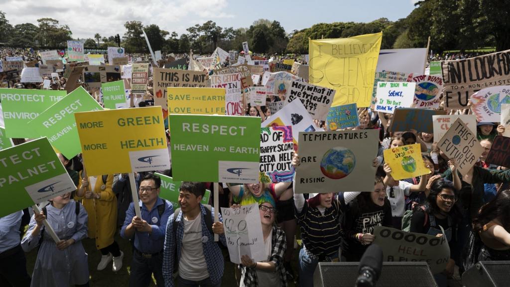 Young people protest in Sydney, Australia