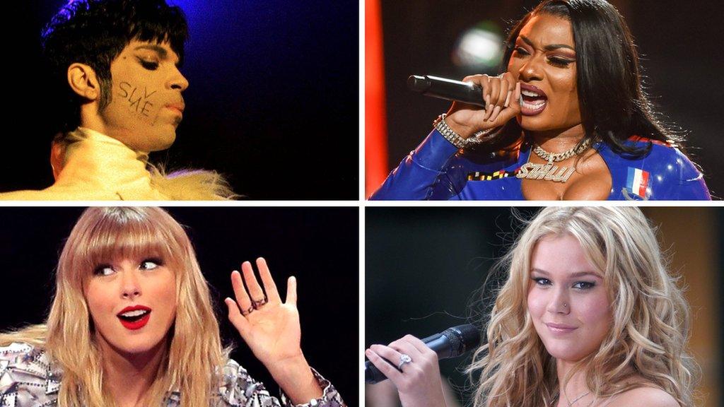 Prince, Megan Thee Stallion, Joss Stone and Taylor Swift