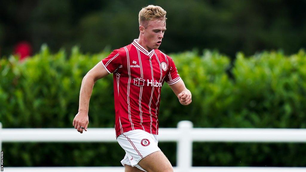 Tommy Conway playing for Bristol City in pre-season