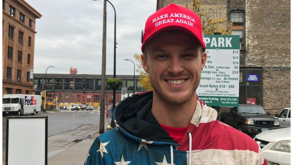 Jake Biehn is wearing his MAGA hat downtown for the first time