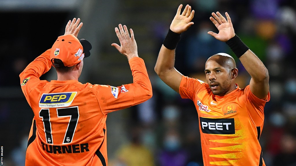 Tymal Mills in action for Perth Scorchers