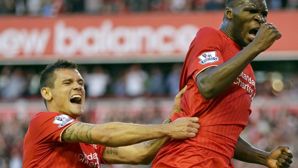 Christian Benteke celebrates