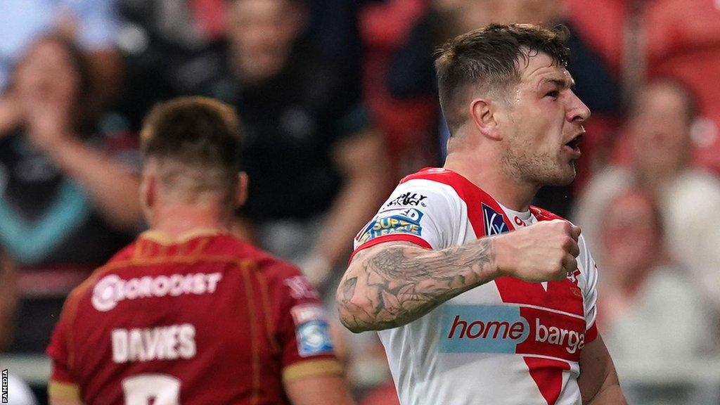 Mark Percival scored and converted his own try during St Helens' defeat by Catalans Dragons on Thursday