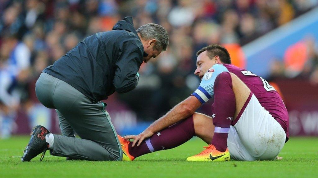 Villa skipper John Terry went off after 20 minutes in the home defeat by Sheffield Wednesday