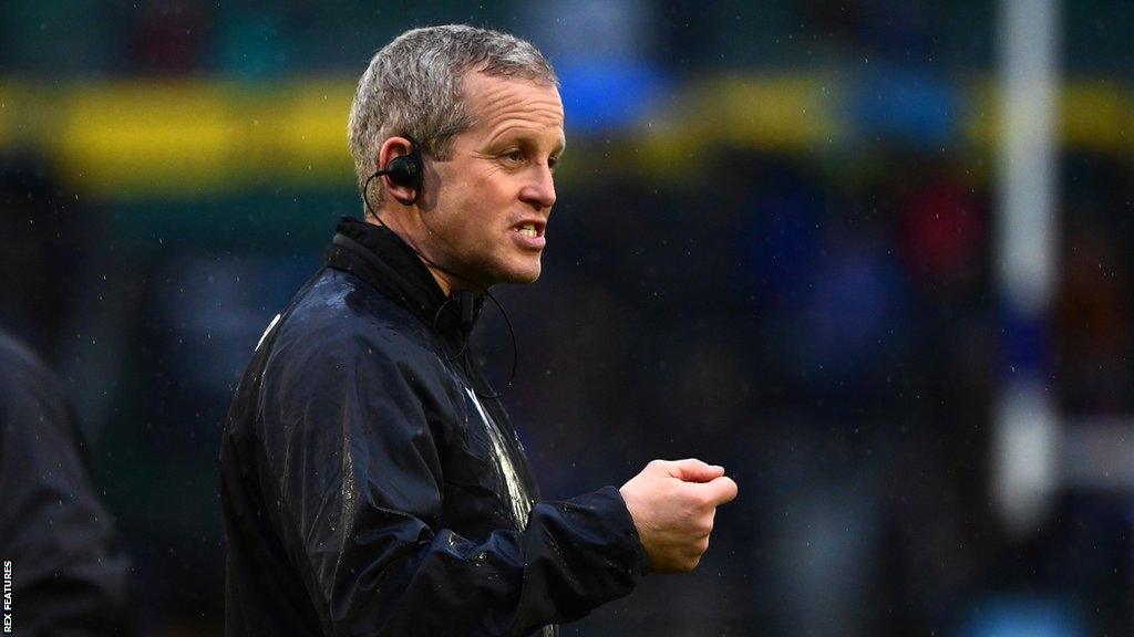 Dave Walder on the touchline while with Newcastle Falcons