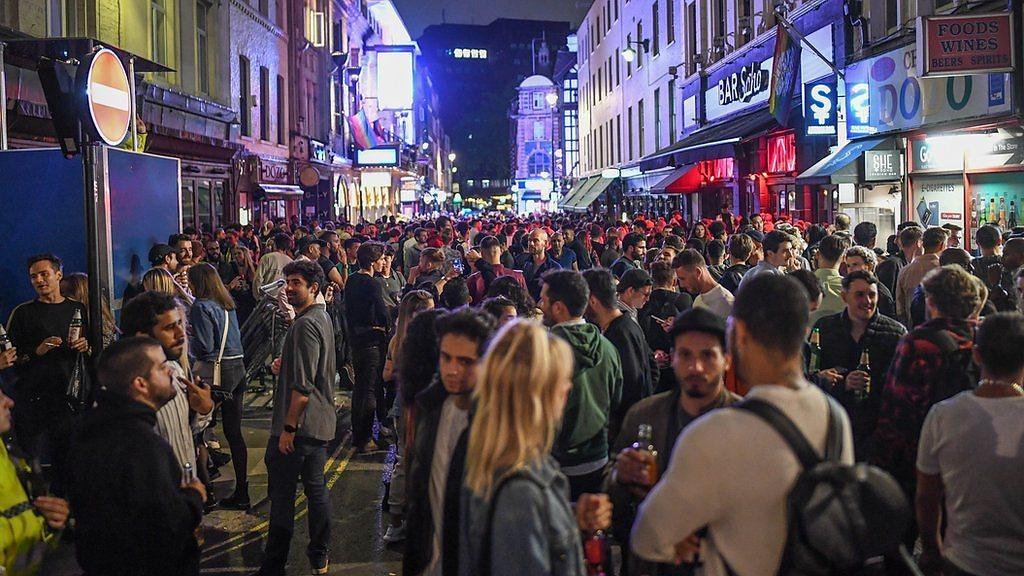 People drinking in Soho