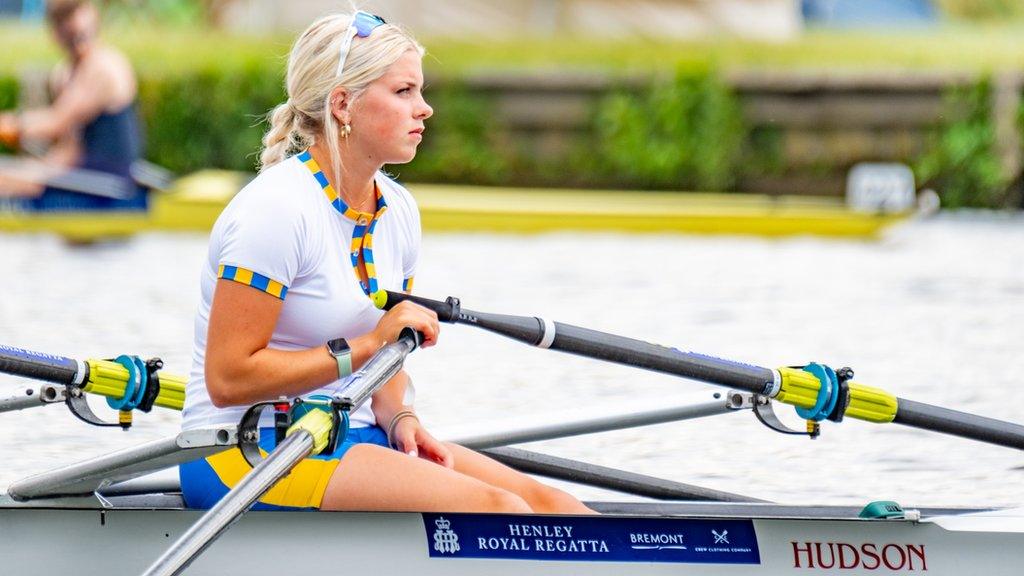 A woman rower taking part in the regatta