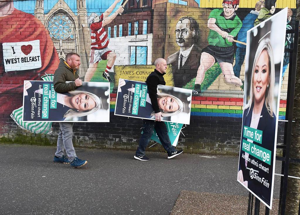 Sinn Fein campaigning in West Belfast, April 2022