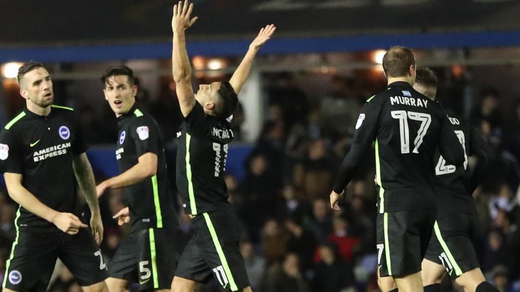 Anthony Knockaert celebrates goal against Birmingham City