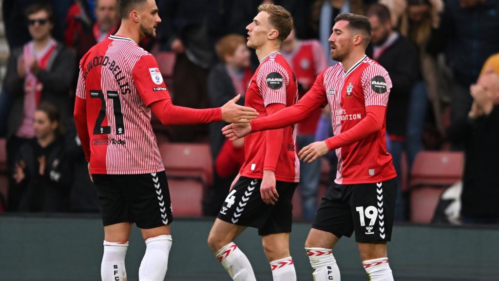 Southampton celebrate scoring