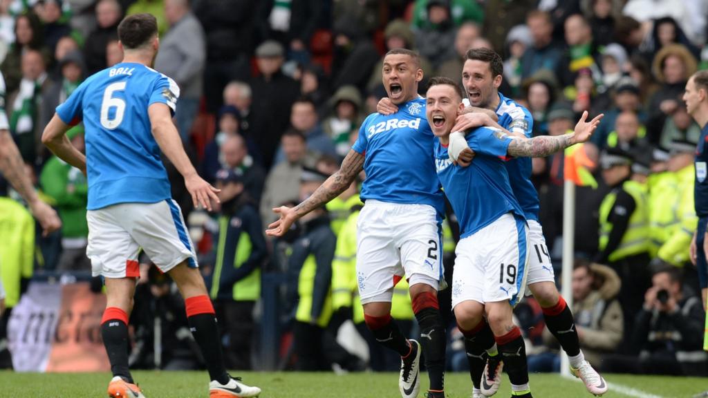 Rangers celebrate Barrie McKay's strike