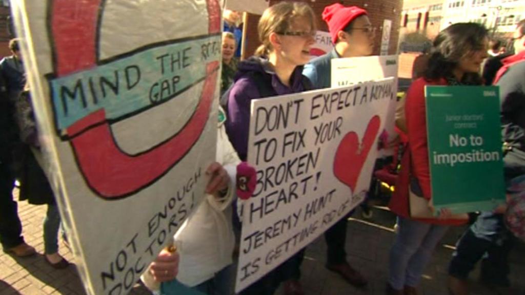 Striking doctors in Leeds