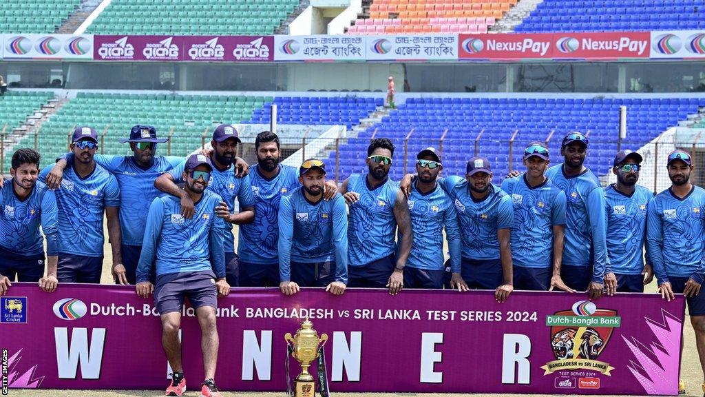 Sri Lanka with the Test series trophy