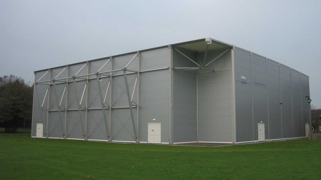 A drone testing hangar