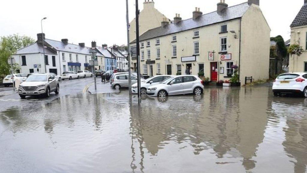 Flooding in Saintfield, County Down