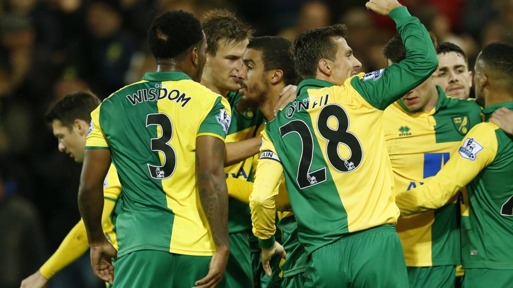 Norwich players celebrate