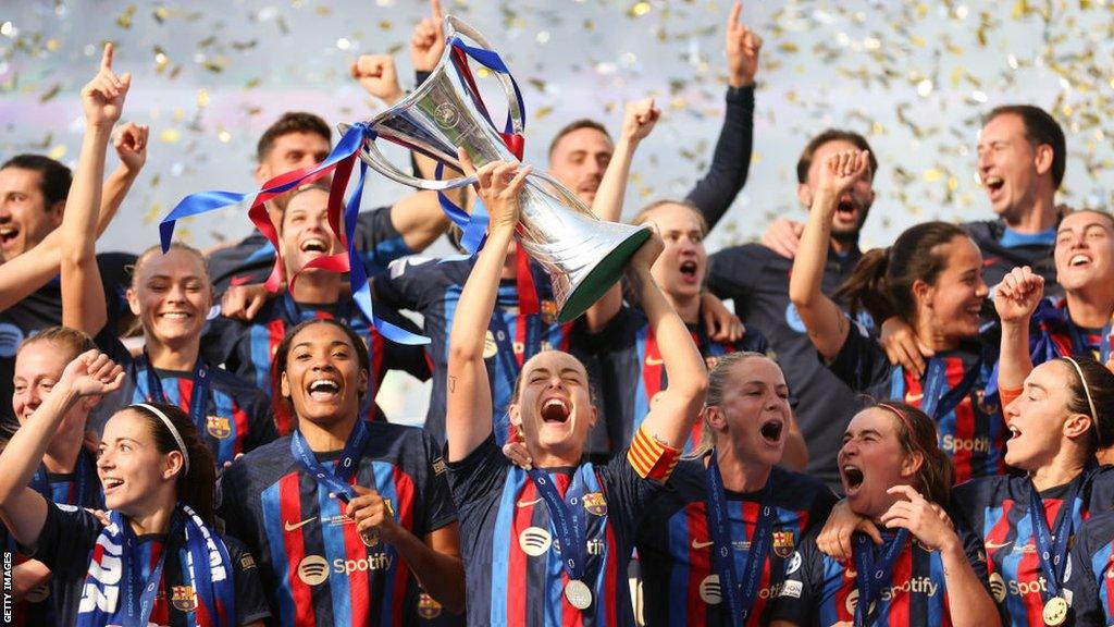 Barcelona celebrated lifting the Women's Champions League in June