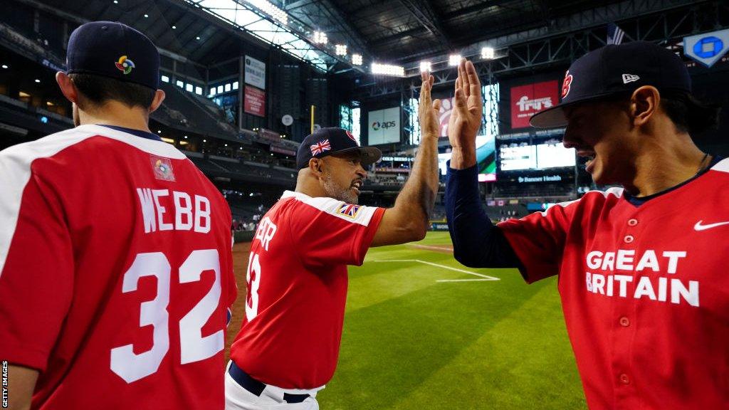 Great Britain, coached by Drew Spencer (centre), beat Spain to qualify for their first World Baseball Classic