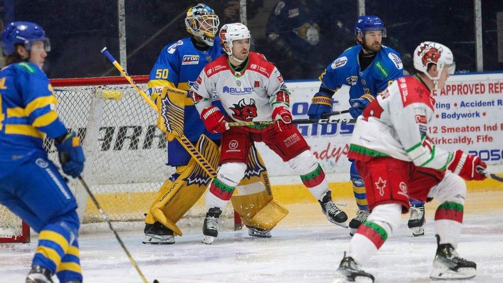 Cardiff Devils players at Fife Flyers