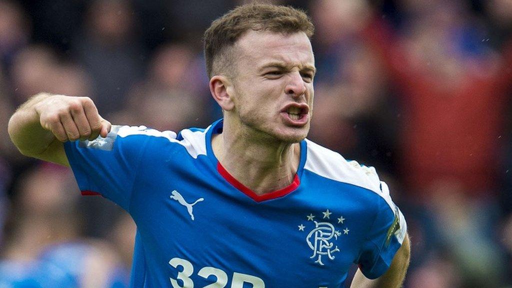 Rangers midfielder Andy Halliday celebrates