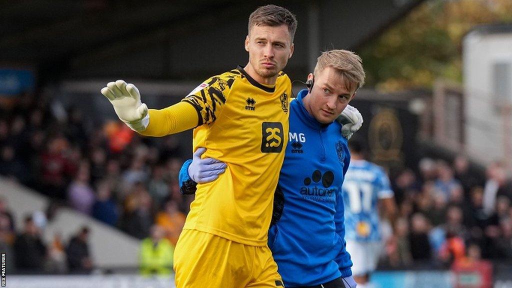 Jack Stevens went off injured during the first half of Port Vale's 1-0 win at Cambridge last October