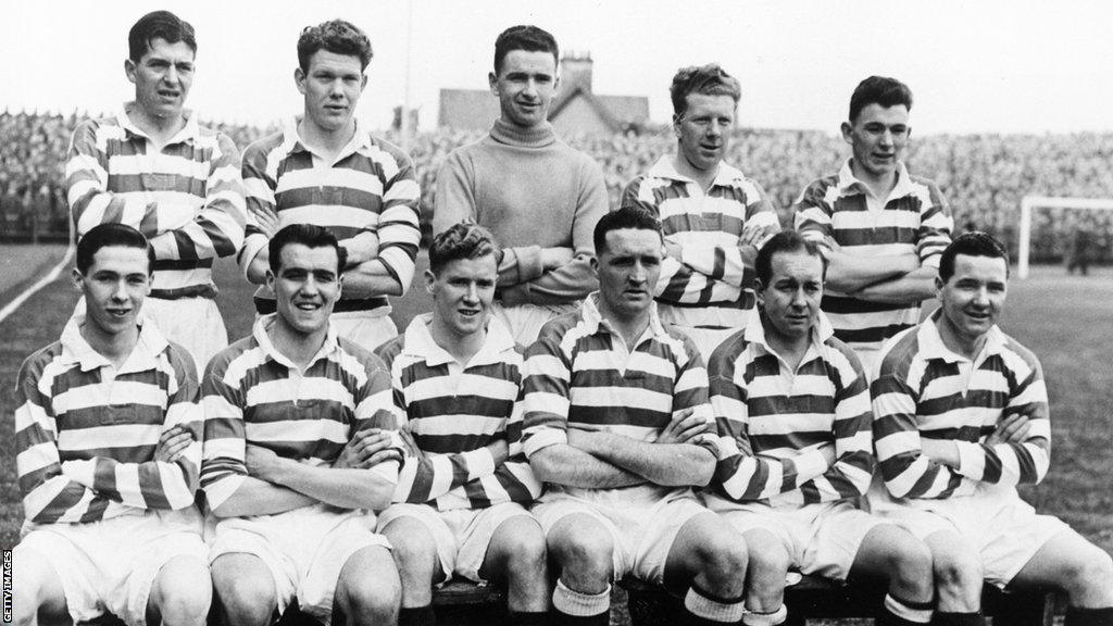 Celtic pose for a team photo in 1954