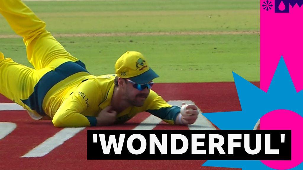 ICC Cricket World Cup: Travis Head takes a 'wonderful' catch as Rohit Sharma is dismissed for 47 - BBC Sport