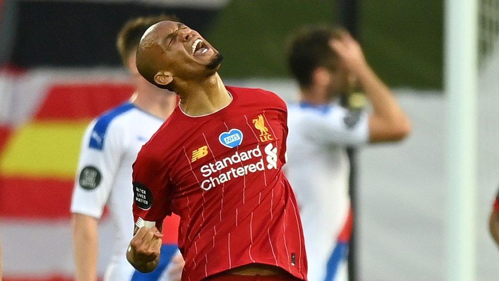 Liverpool's Fabinho celebrates